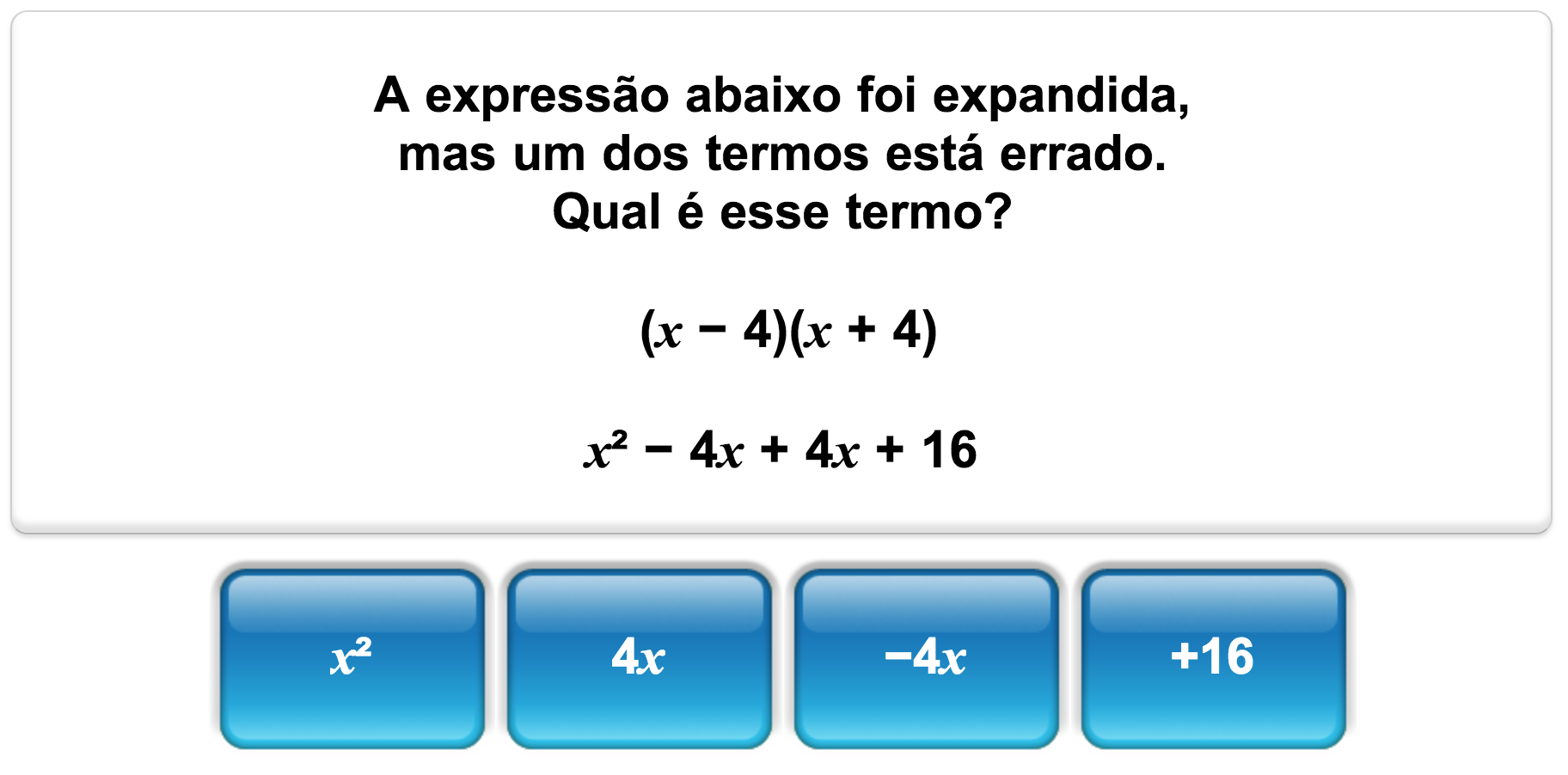 Quiz de matemática da Mangahigh