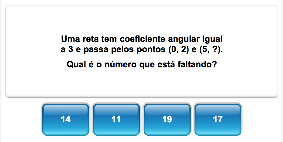 Quiz de matemática da Mangahigh