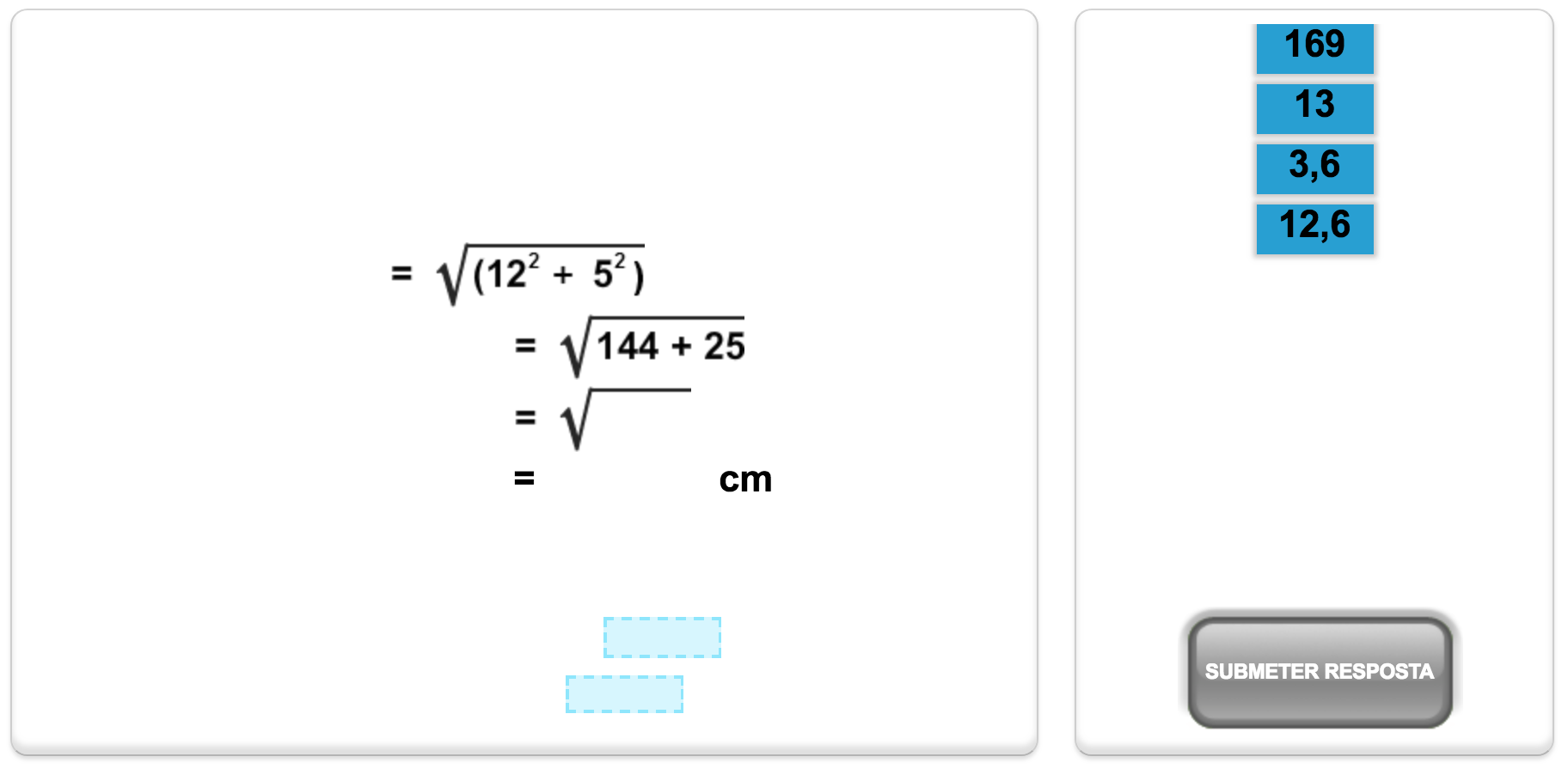 Quiz de matemática da Mangahigh