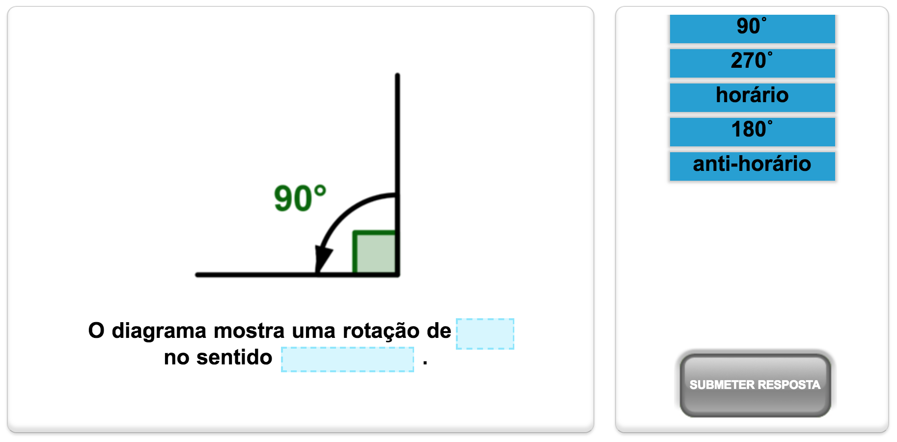 Quiz de matemática da Mangahigh