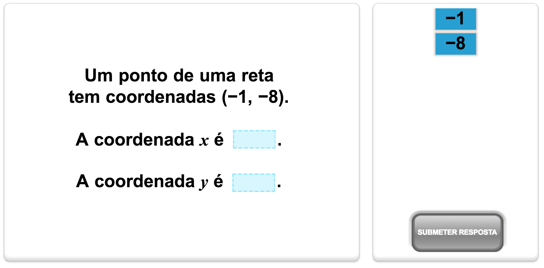 Quiz de matemática da Mangahigh