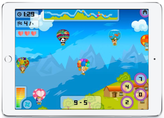 iPad displaying Mangahigh.com game