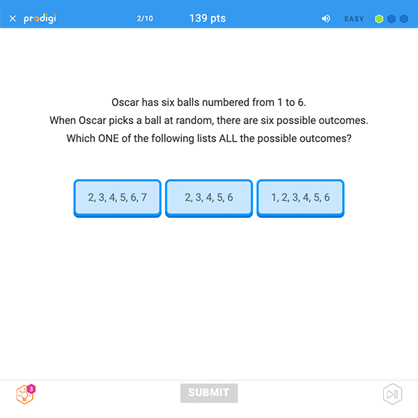 Understand and list all possible outcomes of a random event