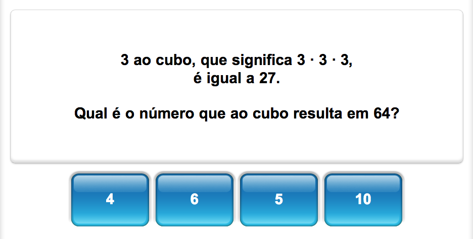 Quiz de matemática da Mangahigh