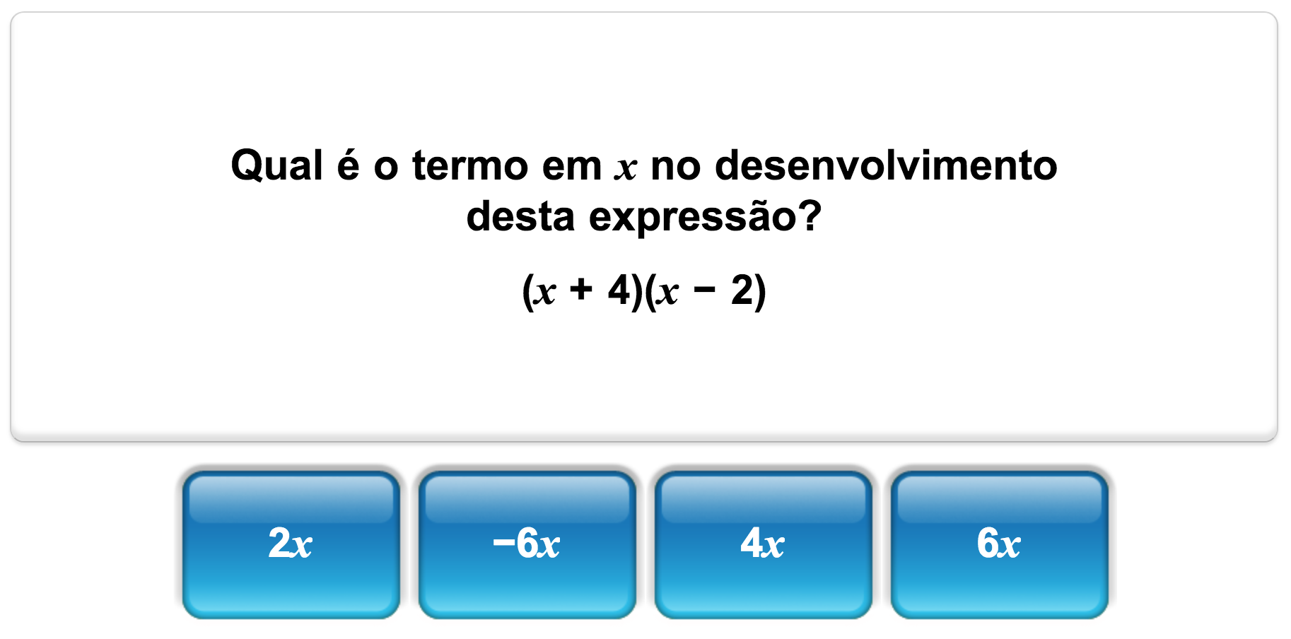 Quiz de matemática da Mangahigh