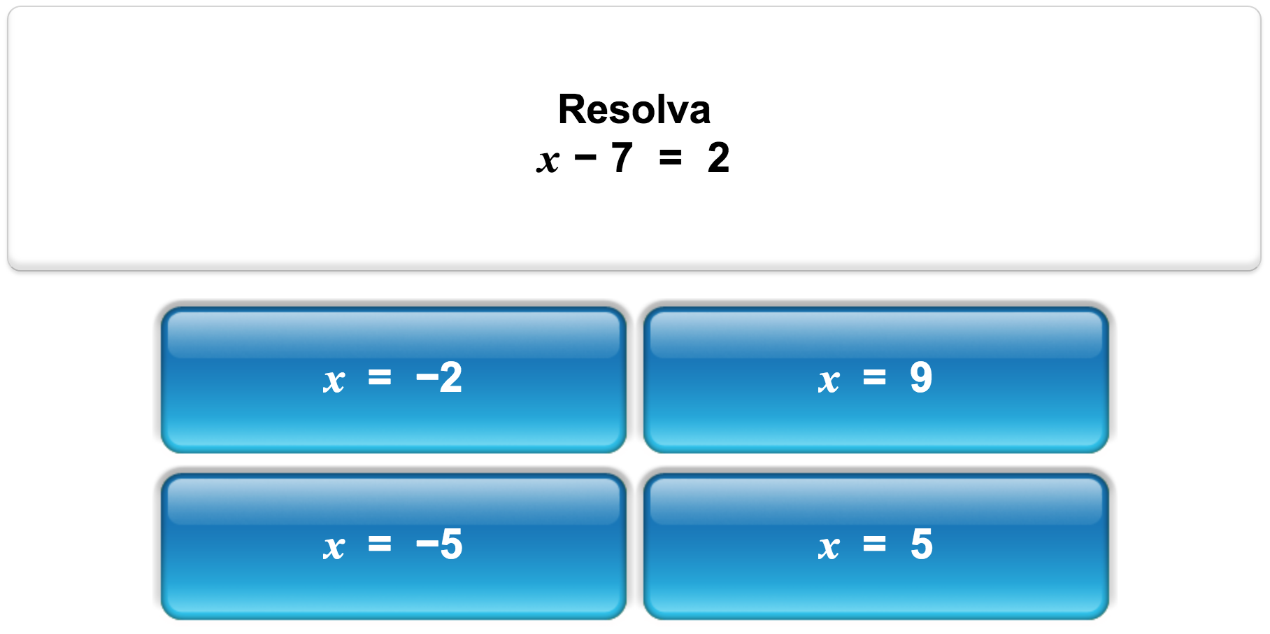 Quiz de matemática da Mangahigh