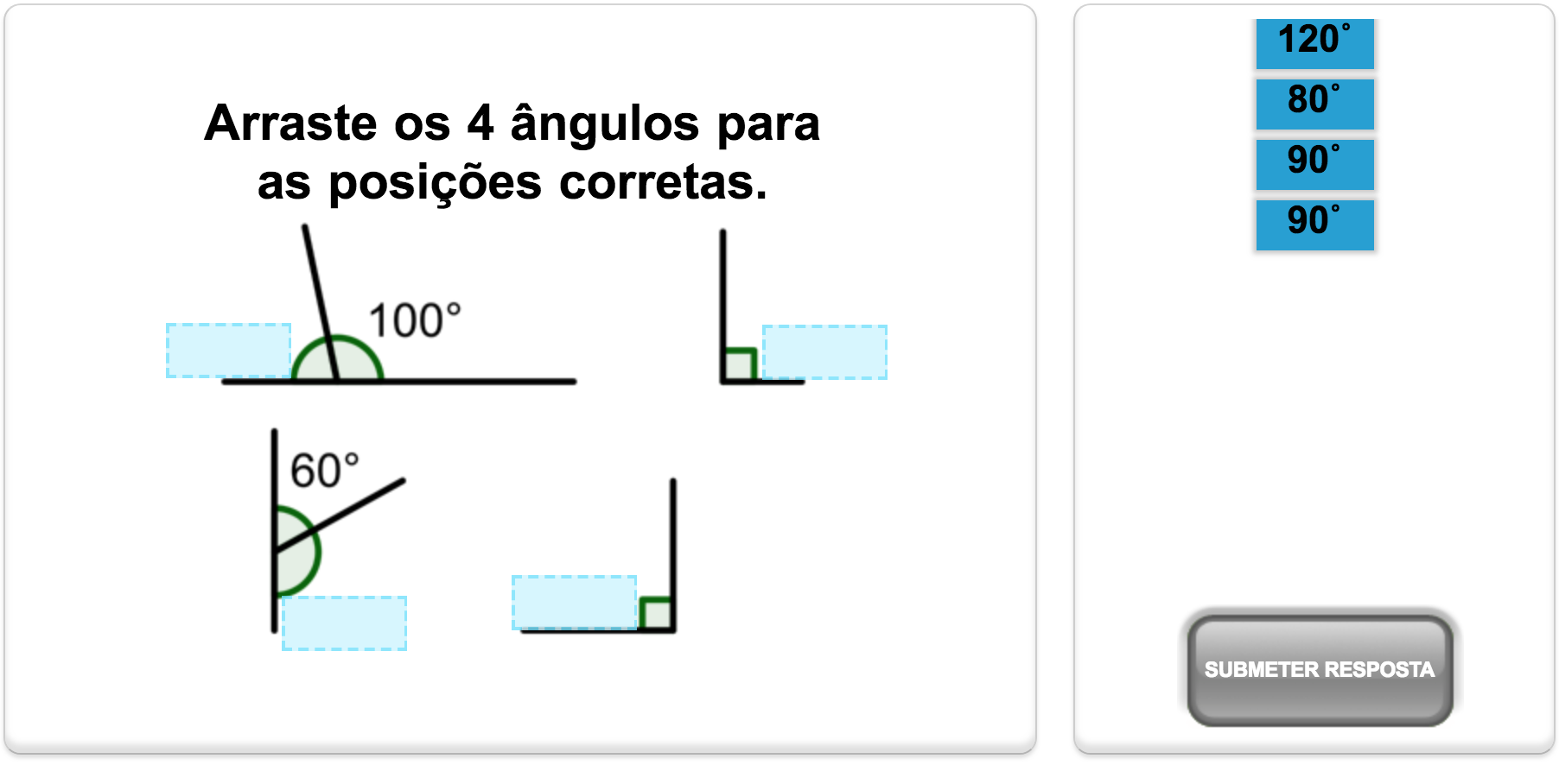 Quiz matemático de Geometria da Mangahigh