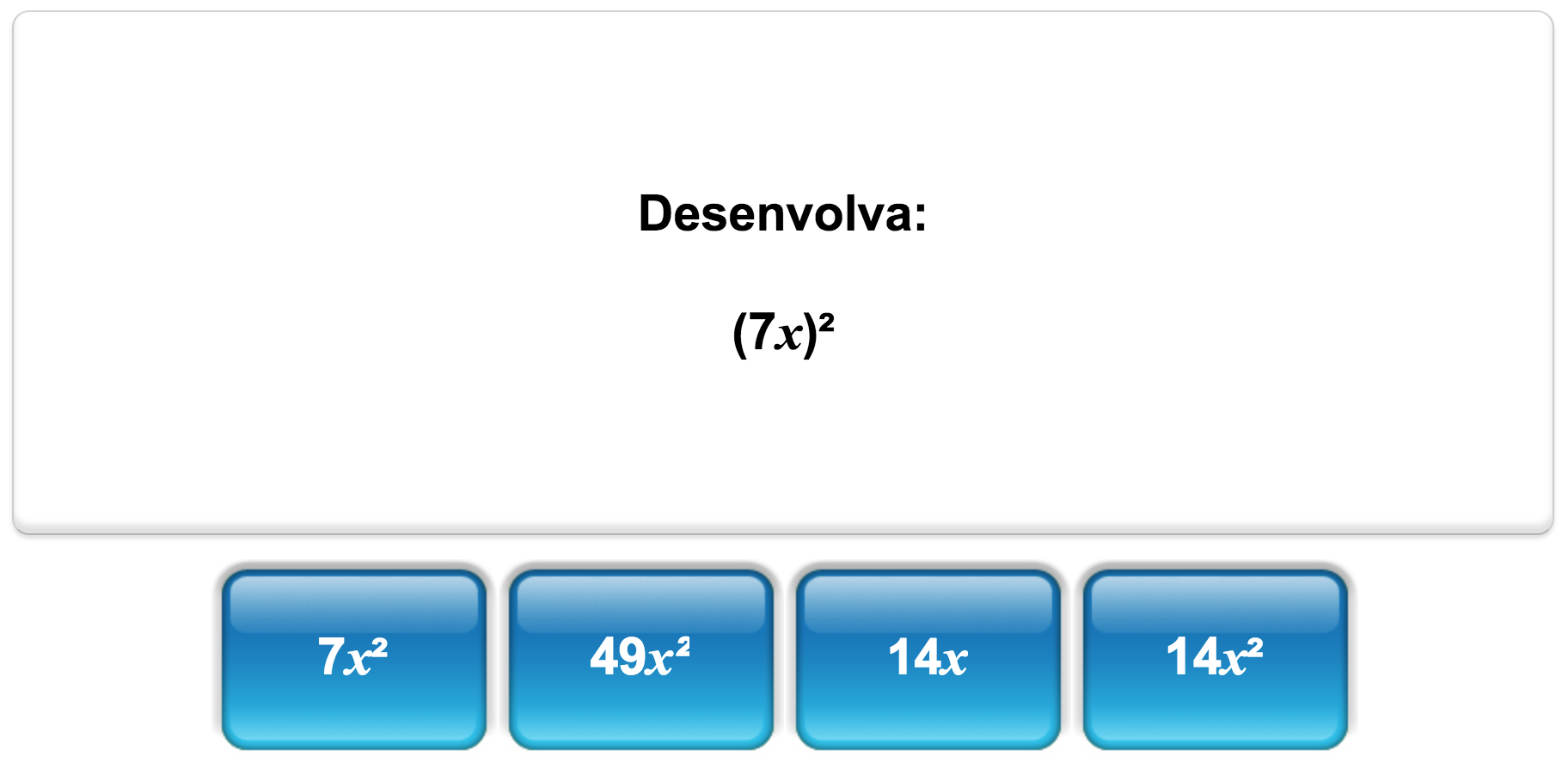 Quiz de matemática da Mangahigh