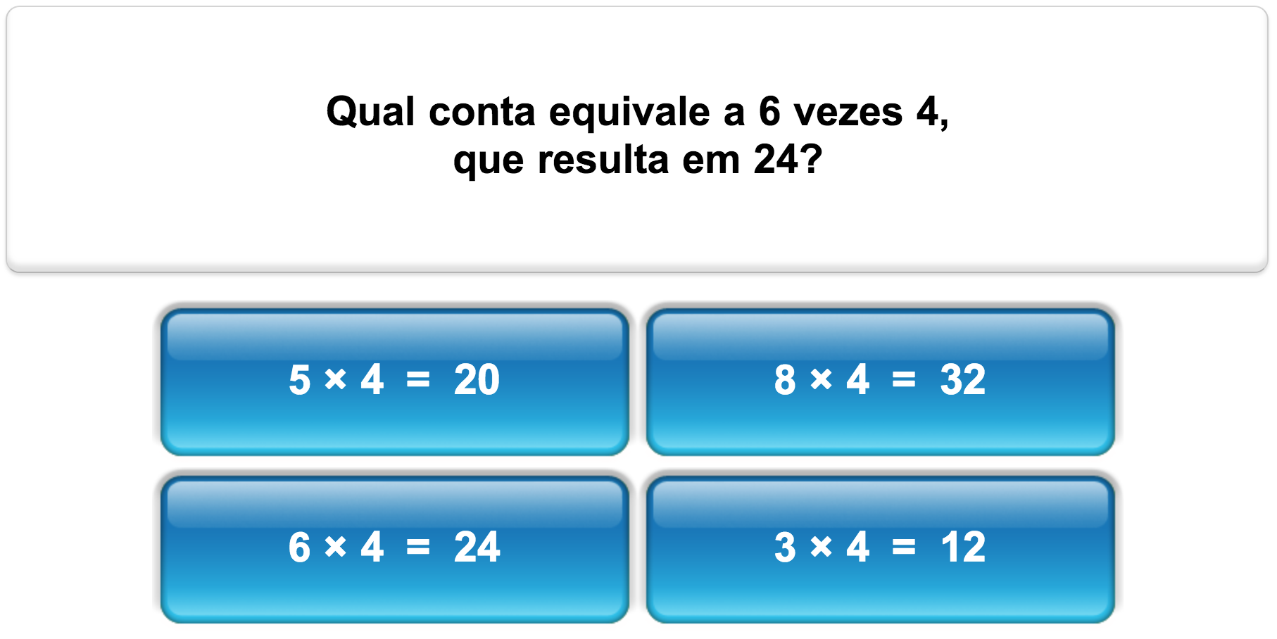 QUIZ DA TABUADA!  Tabuada de 4 