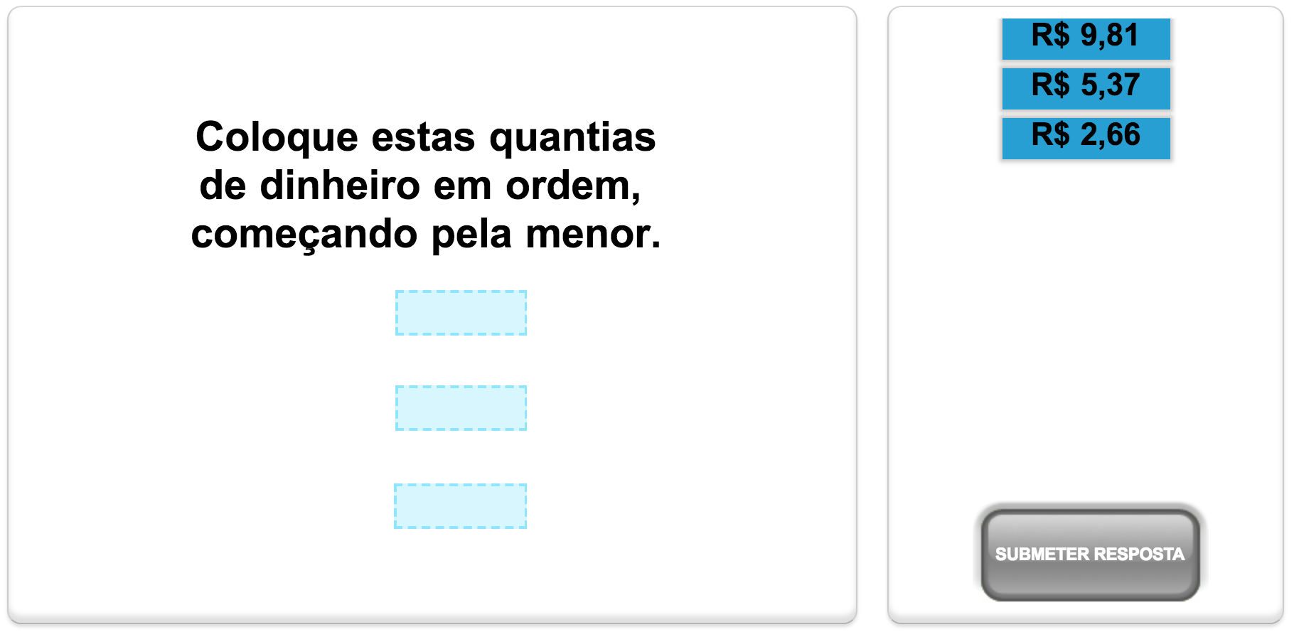 Quiz de matemática da Mangahigh