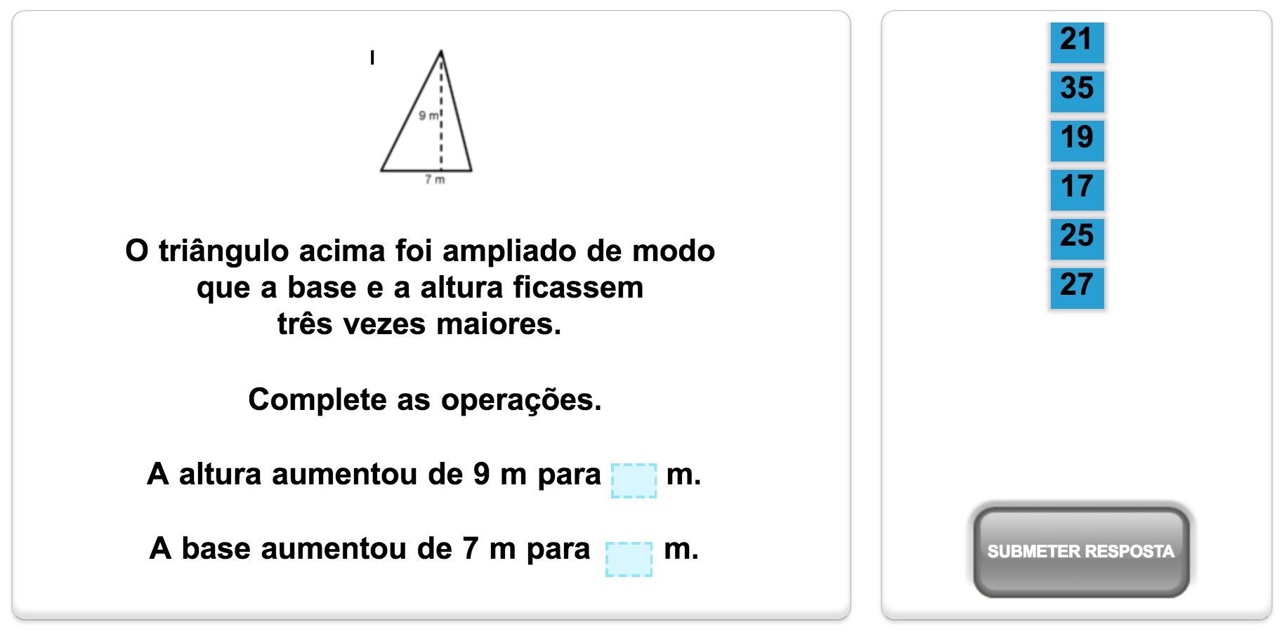 Quiz de matemática da Mangahigh